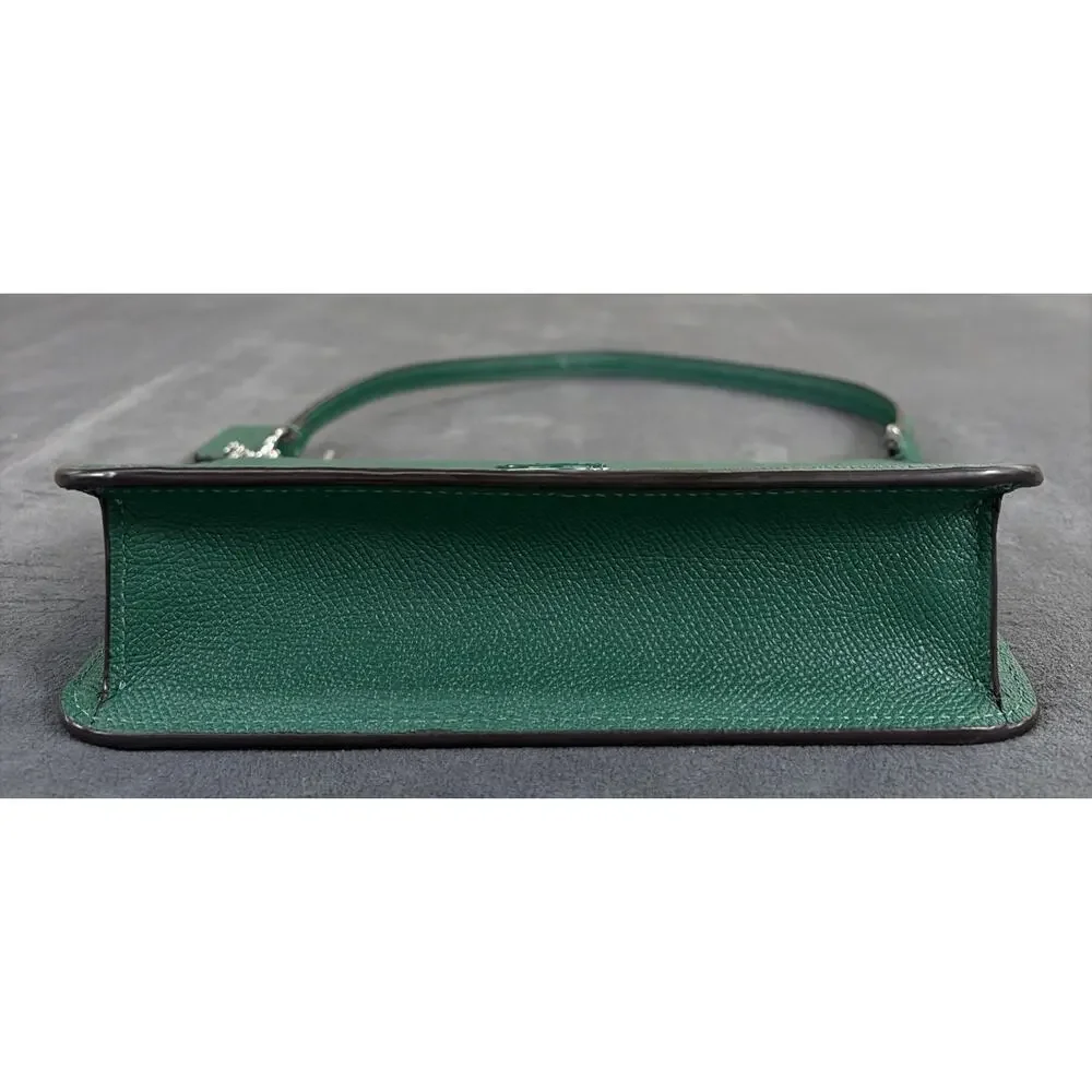 COACH Pouch Bag With Signature Canvas Detail Green Logo Mini Shoulder Bag Chrty